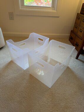 Set of 2 Container Store X-Large Multi-Purpose Bins - Translucent